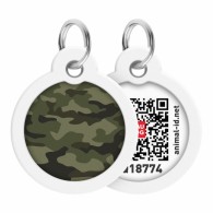 Collar Waudog Smart ID Адреса з QR кодом коло з малюнком Камо Зелений
