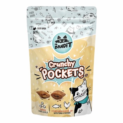 Mr.Bandit Crunchy Pockets Ласощі з тунцем та куркою для кішок