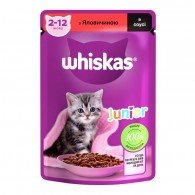 Whiskas Junior (пауч) Консервы для котят с говядиной в соусе